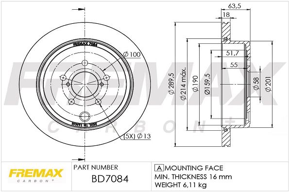 FREMAX Тормозной диск BD-7084