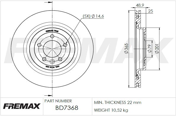 FREMAX Bremžu diski BD-7368