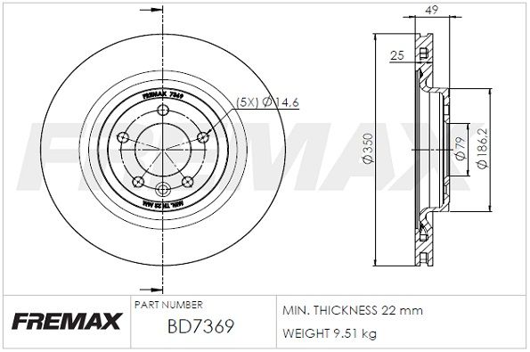 FREMAX Bremžu diski BD-7369