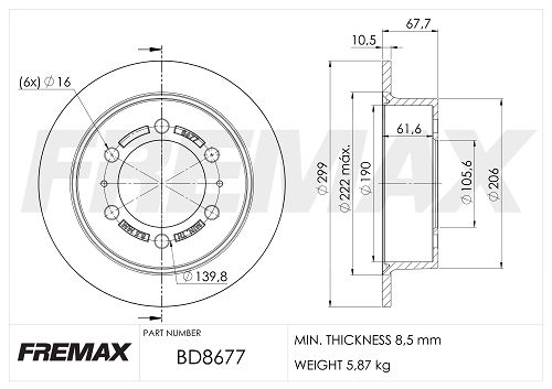 FREMAX Тормозной диск BD-8677
