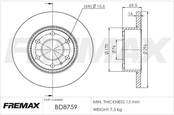 FREMAX Тормозной диск BD-8759