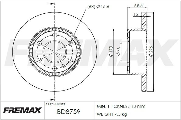 FREMAX Bremžu diski BD-8759