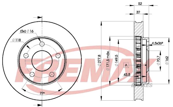 FREMAX Bremžu diski BD-9057