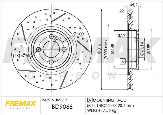 FREMAX Bremžu diski BD-9066