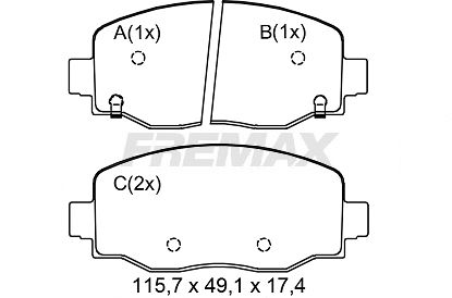 FREMAX Комплект тормозных колодок, дисковый тормоз FBP-0176