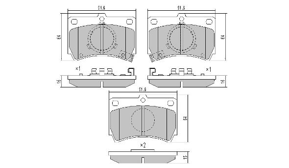 FREMAX Комплект тормозных колодок, дисковый тормоз FBP-0537