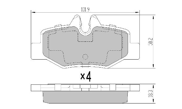 FREMAX Комплект тормозных колодок, дисковый тормоз FBP-1383
