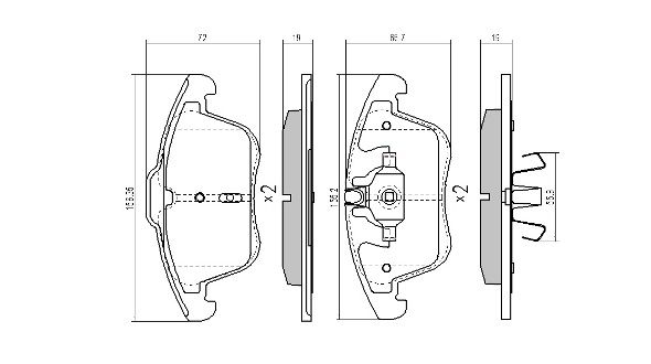 FREMAX Комплект тормозных колодок, дисковый тормоз FBP-1720