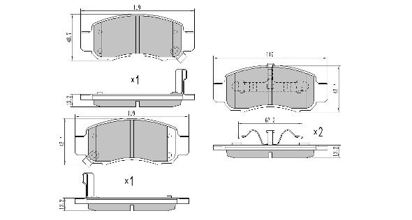 FREMAX Комплект тормозных колодок, дисковый тормоз FBP-1793