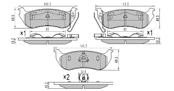 FREMAX Комплект тормозных колодок, дисковый тормоз FBP-1905