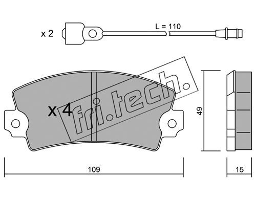 FRI.TECH. Bremžu uzliku kompl., Disku bremzes 005.4