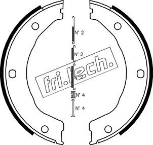 FRI.TECH. Bremžu loku kompl., Stāvbremze 1040.158K