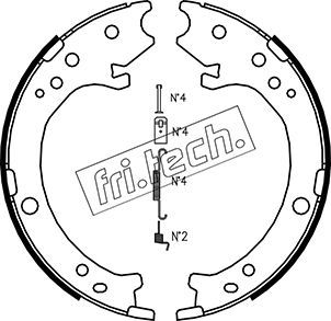 FRI.TECH. Комплект тормозных колодок, стояночная тормозная с 1044.025K