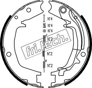 FRI.TECH. Bremžu loku kompl., Stāvbremze 1046.215K