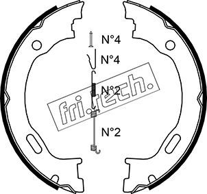 FRI.TECH. Bremžu loku kompl., Stāvbremze 1052.129K