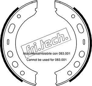 FRI.TECH. Комплект тормозных колодок, стояночная тормозная с 1083.002