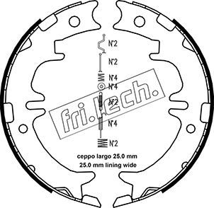 FRI.TECH. Bremžu loku kompl., Stāvbremze 1115.311K