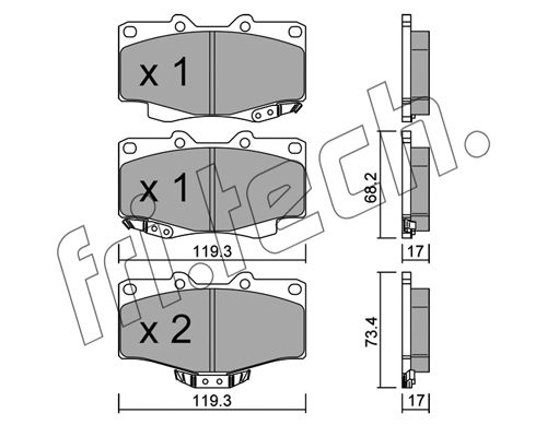 FRI.TECH. Комплект тормозных колодок, дисковый тормоз 131.2