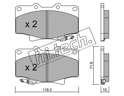 FRI.TECH. Комплект тормозных колодок, дисковый тормоз 156.0