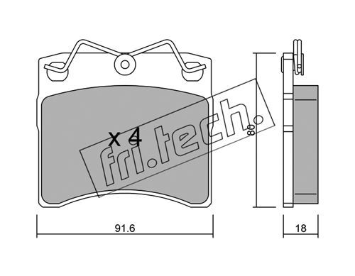 FRI.TECH. Комплект тормозных колодок, дисковый тормоз 166.0