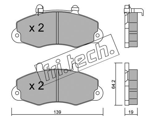 FRI.TECH. Bremžu uzliku kompl., Disku bremzes 201.1