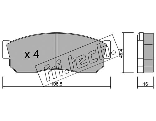 FRI.TECH. Bremžu uzliku kompl., Disku bremzes 211.1