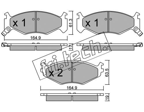 FRI.TECH. Комплект тормозных колодок, дисковый тормоз 298.0