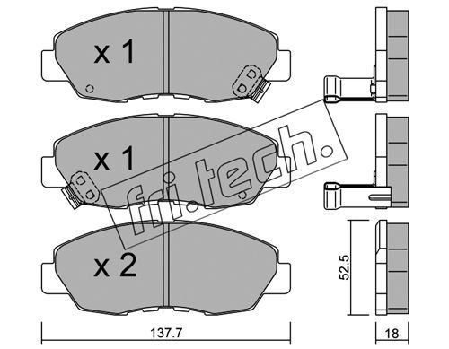 FRI.TECH. Bremžu uzliku kompl., Disku bremzes 393.0