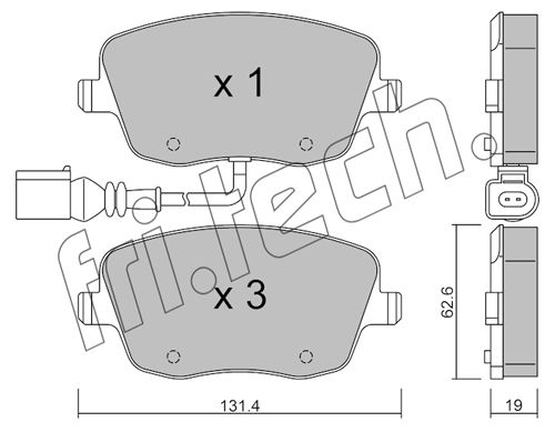 FRI.TECH. Комплект тормозных колодок, дисковый тормоз 563.1