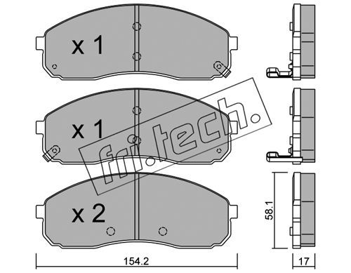 FRI.TECH. Bremžu uzliku kompl., Disku bremzes 647.0