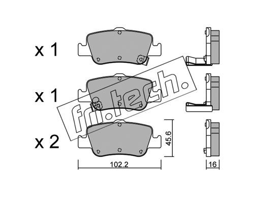 FRI.TECH. Комплект тормозных колодок, дисковый тормоз 812.0