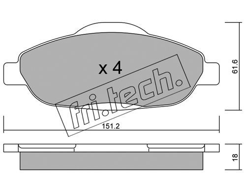 FRI.TECH. Bremžu uzliku kompl., Disku bremzes 820.0