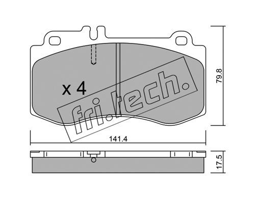 FRI.TECH. Bremžu uzliku kompl., Disku bremzes 844.0