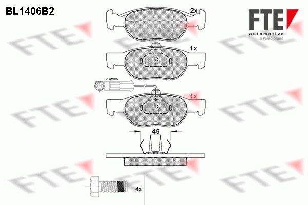 FTE Bremžu uzliku kompl., Disku bremzes 9010181