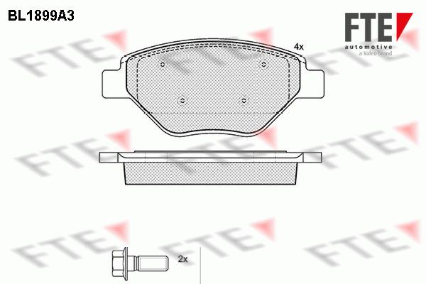 FTE Bremžu uzliku kompl., Disku bremzes 9010486