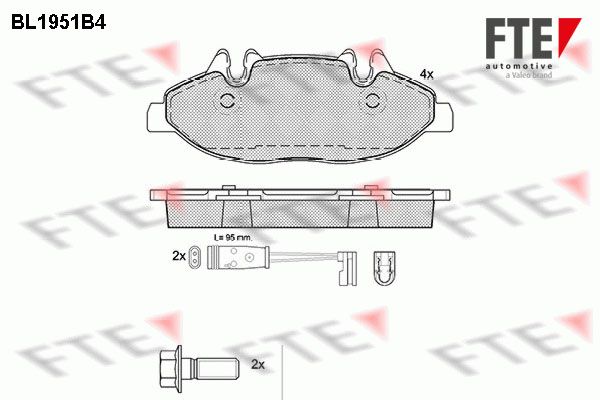 FTE Комплект тормозных колодок, дисковый тормоз 9010537