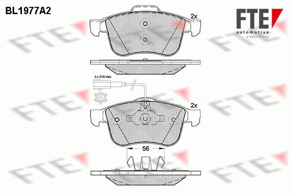 FTE Bremžu uzliku kompl., Disku bremzes 9010567