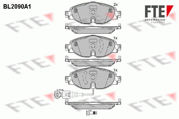 FTE Комплект тормозных колодок, дисковый тормоз 9010674