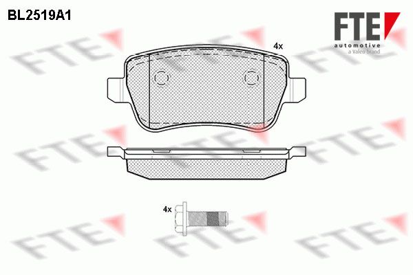 FTE Комплект тормозных колодок, дисковый тормоз 9010777