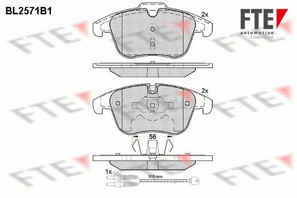 FTE Комплект тормозных колодок, дисковый тормоз 9010823