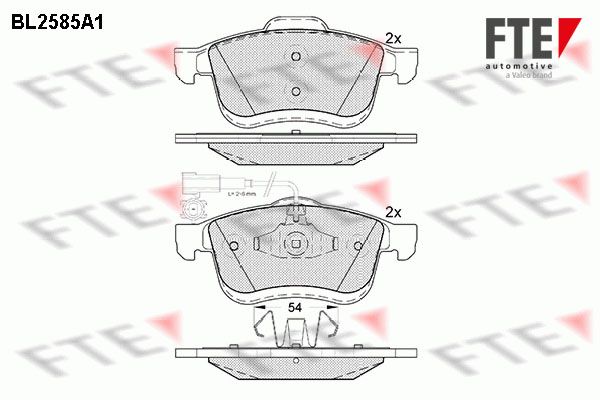 FTE Комплект тормозных колодок, дисковый тормоз 9010836