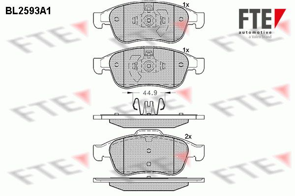 FTE Комплект тормозных колодок, дисковый тормоз 9010844