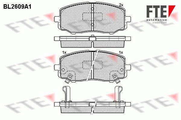FTE Комплект тормозных колодок, дисковый тормоз 9010856