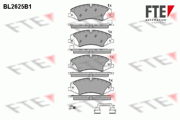 FTE Комплект тормозных колодок, дисковый тормоз 9010874