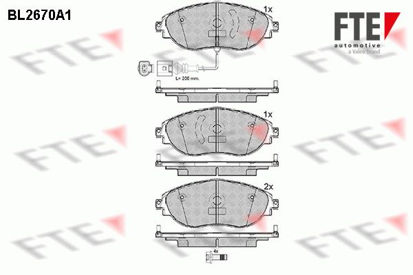 FTE Комплект тормозных колодок, дисковый тормоз 9010905