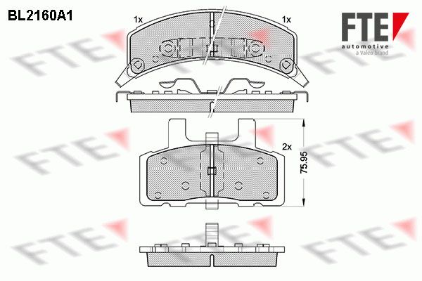 FTE Комплект тормозных колодок, дисковый тормоз 9011074