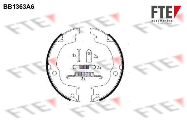 FTE Комплект тормозных колодок, стояночная тормозная с BB1363A6