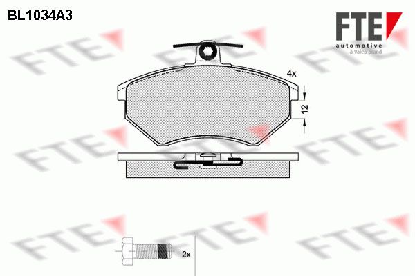 FTE Комплект тормозных колодок, дисковый тормоз BL1034A3