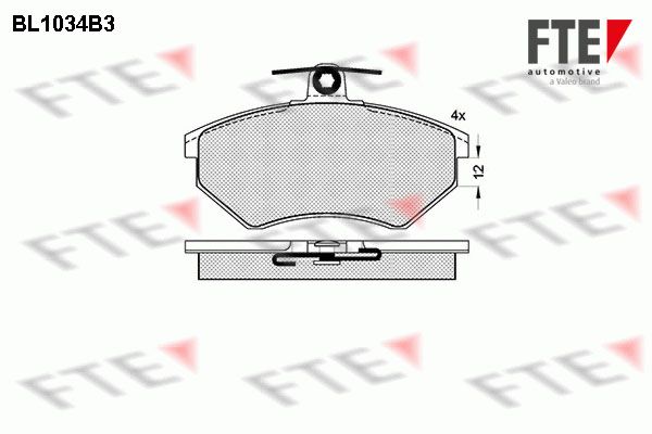 FTE Комплект тормозных колодок, дисковый тормоз BL1034B3