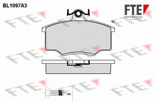 FTE Комплект тормозных колодок, дисковый тормоз BL1097A3